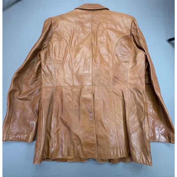 Vintage Berman's Leather Experts Men's Blazer Jacket Brown Size 44 Classic Style - Picture 2 of 11